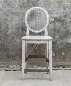 Bar & Counter Stools Uttermost Clarion Aged White Counter Stool