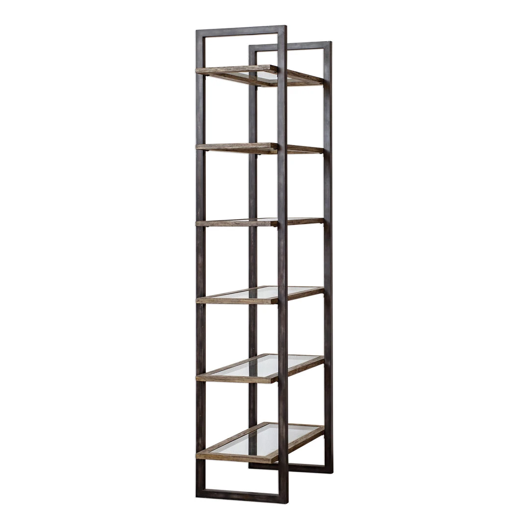 LIVING ROOM Uttermost Olwyn Industrial Etagere 5 LIVING ROOM Uttermost Olwyn Industrial Etagere