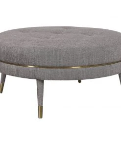 LIVING ROOM Uttermost Blake Modern Taupe Ottoman