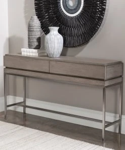 LIVING ROOM Uttermost Kamala Gray Oak Console Table
