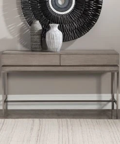 LIVING ROOM Uttermost Kamala Gray Oak Console Table