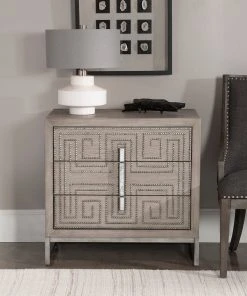 LIVING ROOM Uttermost Devya Gray Oak Accent Chest