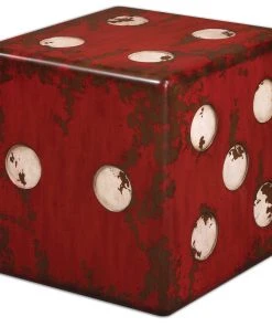 Uttermost Dice Red Accent Table