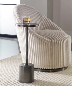Side & End Tables Uttermost Sanaga Drink Table Nickel