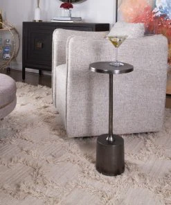Side & End Tables Uttermost Sanaga Drink Table Nickel