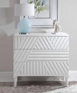 Uttermost Colby White Drawer Chest LIVING ROOM
