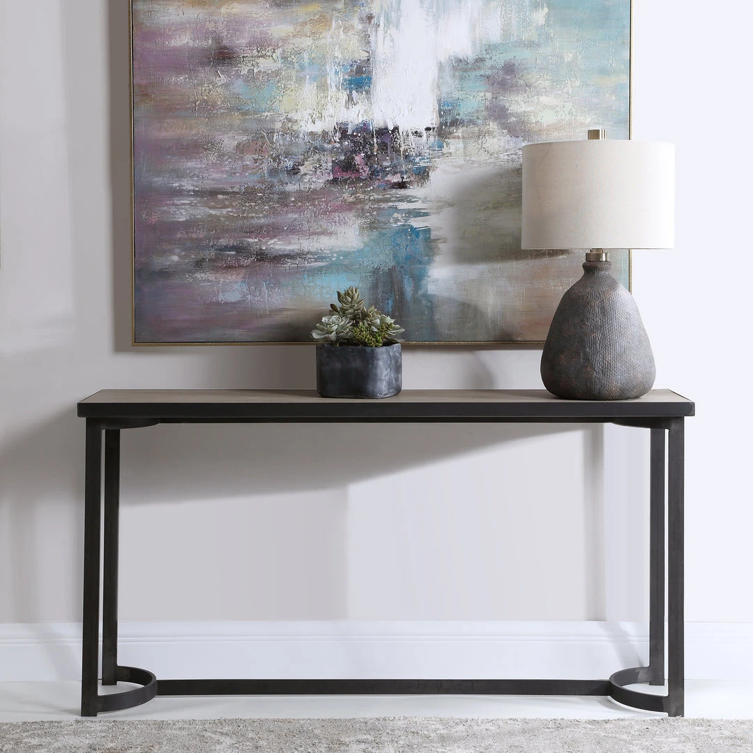 LIVING ROOM Uttermost Basuto Steel Console Table 4 LIVING ROOM Uttermost Basuto Steel Console Table
