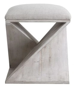 LIVING ROOM Uttermost Benue Gray Ottoman