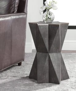 Side & End Tables Uttermost Capella Gray Accent Table