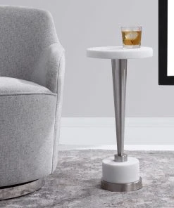 Side & End Tables Uttermost Masika White Drink Table 11 Side & End Tables Uttermost Masika White Drink Table