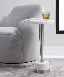 Side & End Tables Uttermost Masika White Drink Table 12 Side & End Tables Uttermost Masika White Drink Table