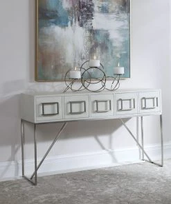 LIVING ROOM Uttermost Abaya White Console Table