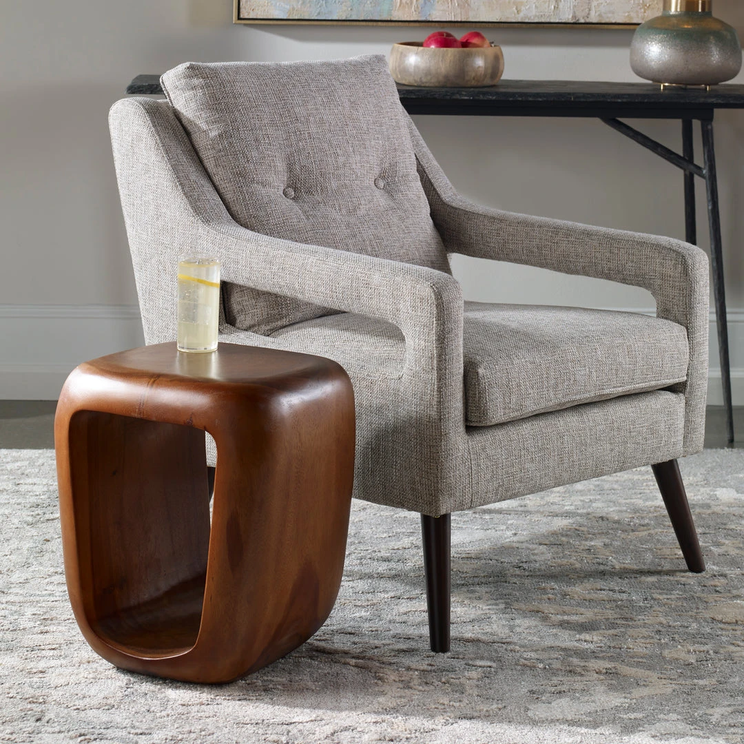 Side & End Tables Uttermost Loophole Wooden Accent Stool 4 Side & End Tables Uttermost Loophole Wooden Accent Stool