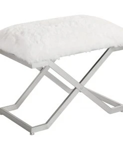 LIVING ROOM Uttermost Farran Silver Small Bench