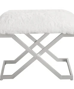 LIVING ROOM Uttermost Farran Silver Small Bench