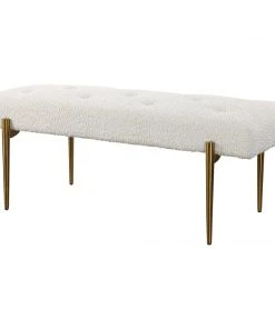 LIVING ROOM Uttermost Olivier White Bench