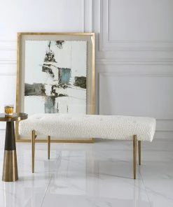 LIVING ROOM Uttermost Olivier White Bench