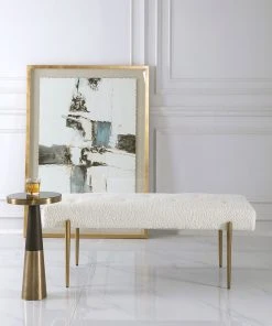LIVING ROOM Uttermost Olivier White Bench