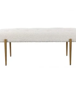 LIVING ROOM Uttermost Olivier White Bench