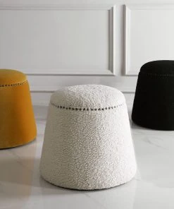 LIVING ROOM Uttermost Gumdrop White Ottoman