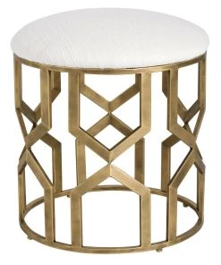 Uttermost Trellis Geometric Accent Stool LIVING ROOM