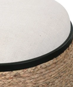 Uttermost Island Straw Accent Stool