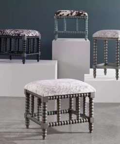 LIVING ROOM Uttermost Estes Faux Cow Hide Small Bench 6 LIVING ROOM Uttermost Estes Faux Cow Hide Small Bench