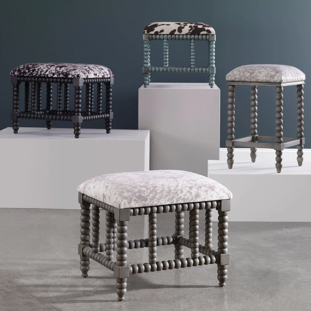 LIVING ROOM Uttermost Estes Faux Cow Hide Small Bench 4 LIVING ROOM Uttermost Estes Faux Cow Hide Small Bench