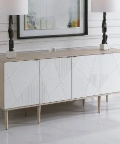 Chests & Cabinets Uttermost Tightrope 4 Door Modern Sideboard Cabinet 13 Chests & Cabinets Uttermost Tightrope 4 Door Modern Sideboard Cabinet