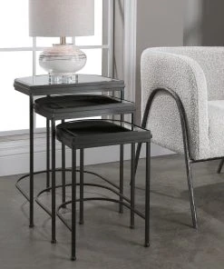 Uttermost India Black Nesting Tables, S/3