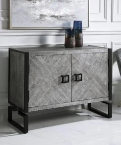 Uttermost Keyes 2 Door Gray Cabinet