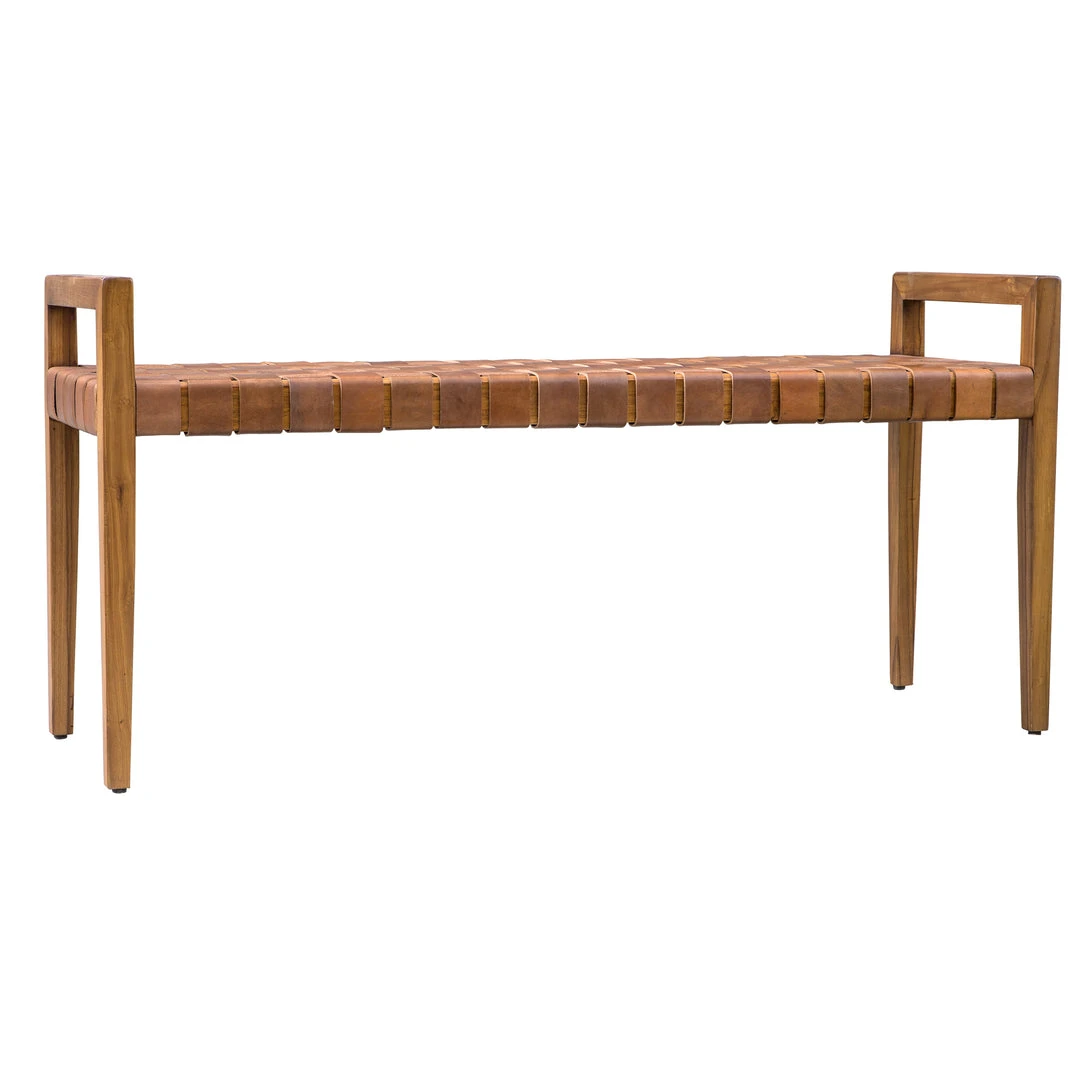 Uttermost Plait Woven Leather Bench LIVING ROOM 7 Uttermost Plait Woven Leather Bench LIVING ROOM