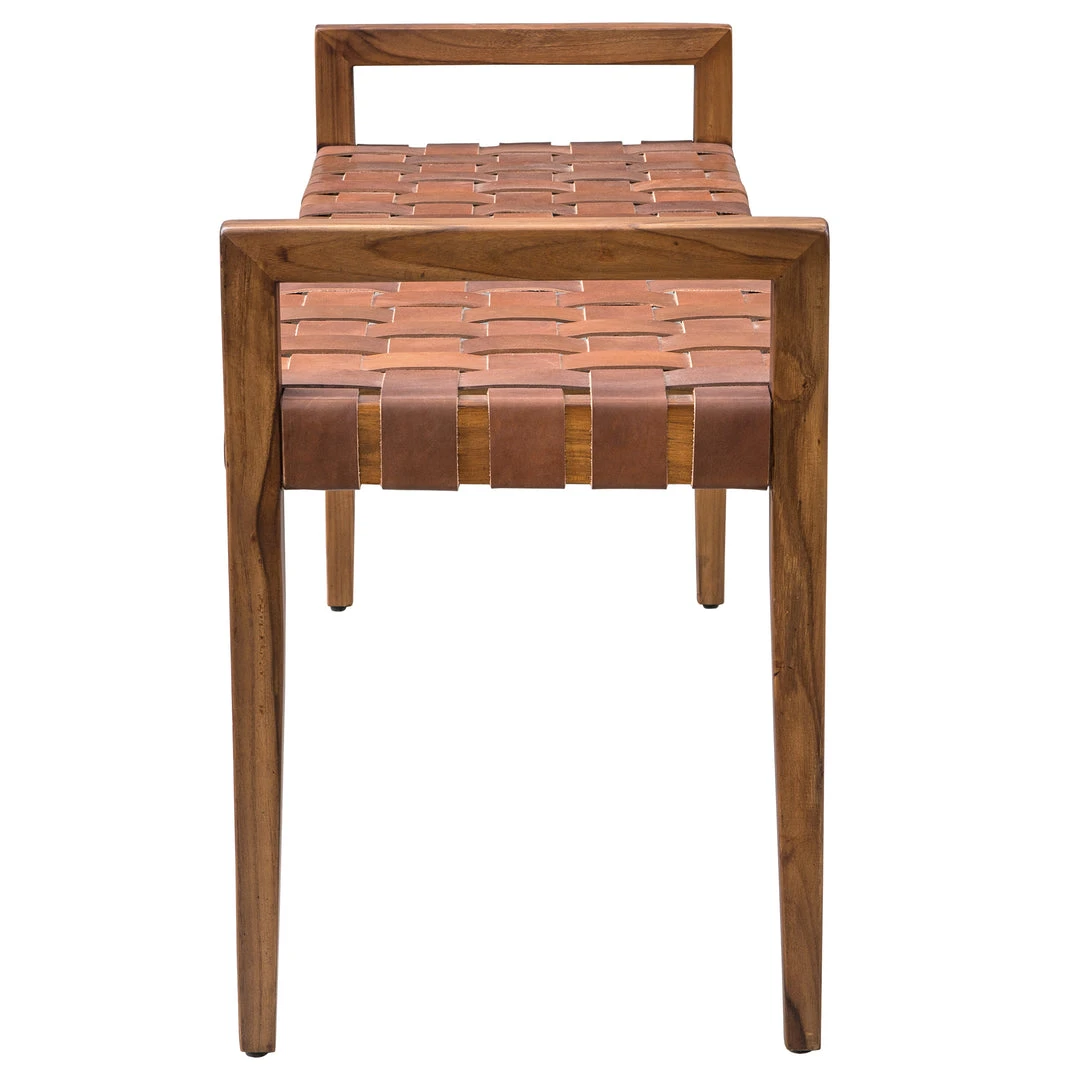 Uttermost Plait Woven Leather Bench LIVING ROOM 8 Uttermost Plait Woven Leather Bench LIVING ROOM