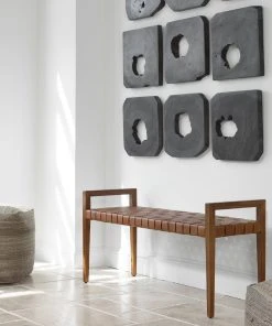 Uttermost Plait Woven Leather Bench LIVING ROOM 10 Uttermost Plait Woven Leather Bench LIVING ROOM