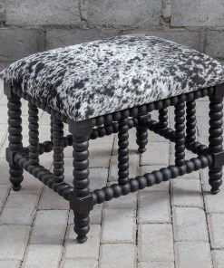 Uttermost Rancho Faux Cow Hide Small Bench LIVING ROOM