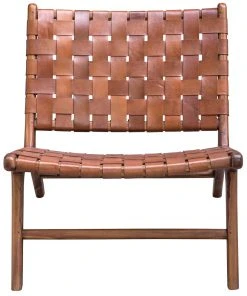 LIVING ROOM Uttermost Plait Woven Leather Accent Chair