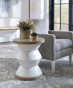 Uttermost Spool Geometric Side Table