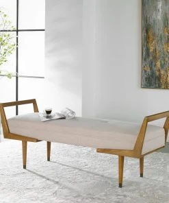 Uttermost Waylon Modern Ivory Bench LIVING ROOM