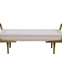 Uttermost Waylon Modern Ivory Bench LIVING ROOM
