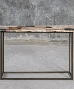 LIVING ROOM Uttermost Iya Petrified Wood Console Table