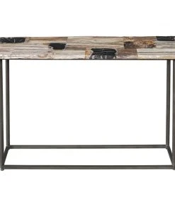 LIVING ROOM Uttermost Iya Petrified Wood Console Table