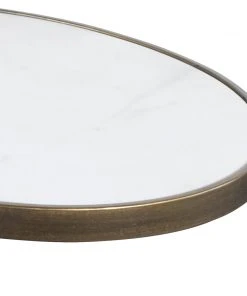 Uttermost Jessenia White Marble Accent Table Side & End Tables