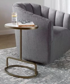 Uttermost Jessenia White Marble Accent Table Side & End Tables