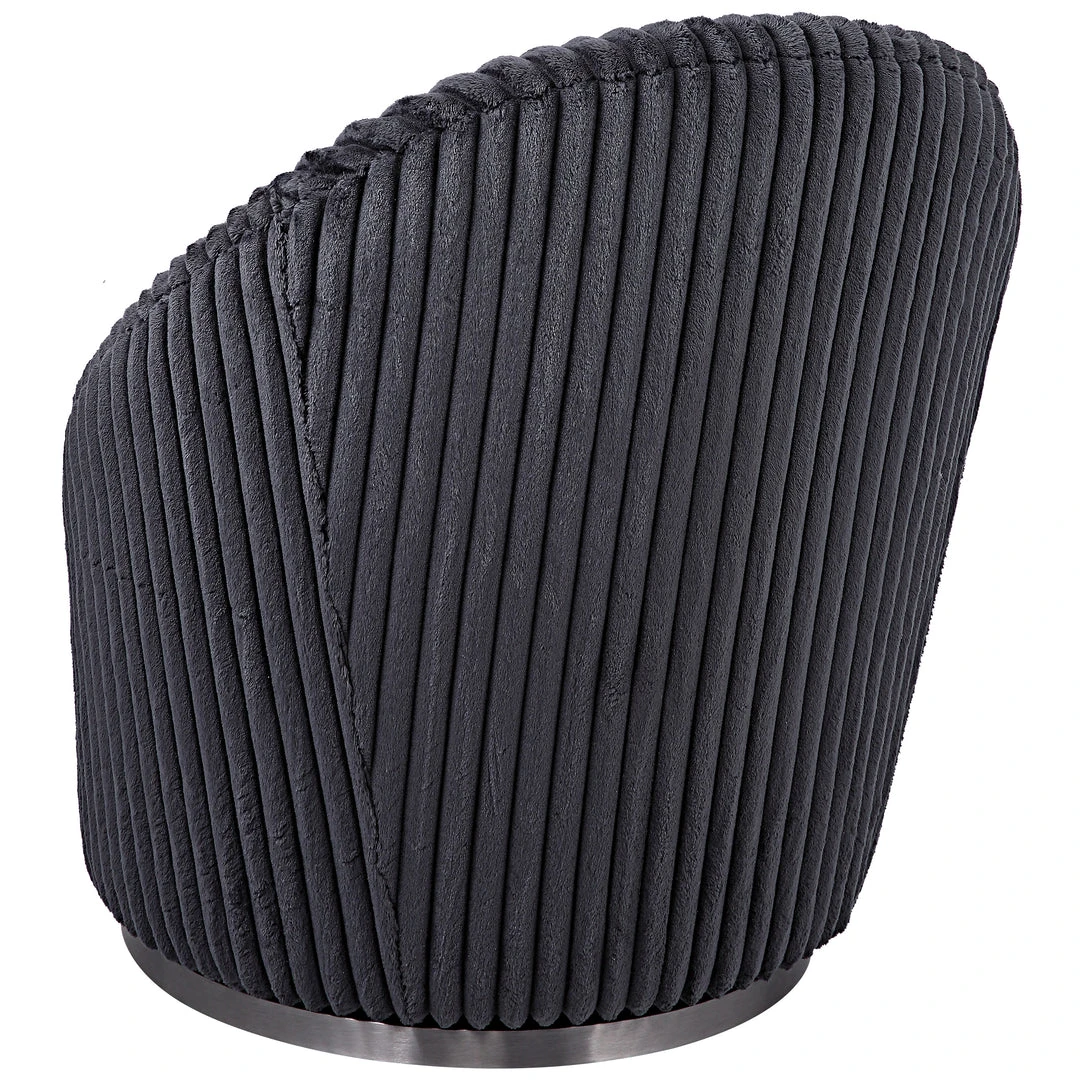 LIVING ROOM Uttermost Crue Gray Fabric Swivel Chair 7 LIVING ROOM Uttermost Crue Gray Fabric Swivel Chair