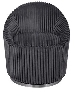 LIVING ROOM Uttermost Crue Gray Fabric Swivel Chair