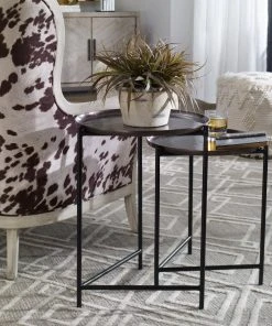 Side & End Tables Uttermost Burnett Dark Nickel Nesting Tables, S/2