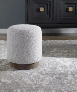 Uttermost Avila Light Gray Ottoman LIVING ROOM