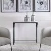 LIVING ROOM Uttermost Bourges White Marble Console Table