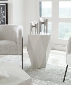 Uttermost Volker White Side Table Side & End Tables