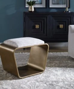LIVING ROOM Uttermost Hoop Small Gold Bench